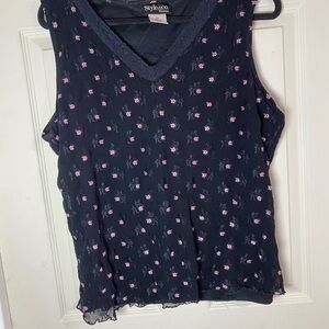 Style & Co. Women's Navy Floral Top
